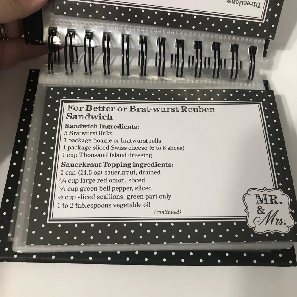 Newlyweds in the kitchen recipe ring binder wedding shower gift recipe cards‎